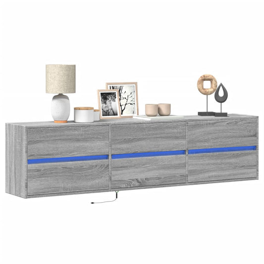 TV-Møbel Sonoma Grå TV-benk med LED 180x31x45 cm