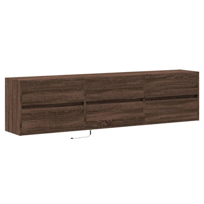 TV-Møbel Brun Eik TV-Veggskap med LED 180x31x45 cm