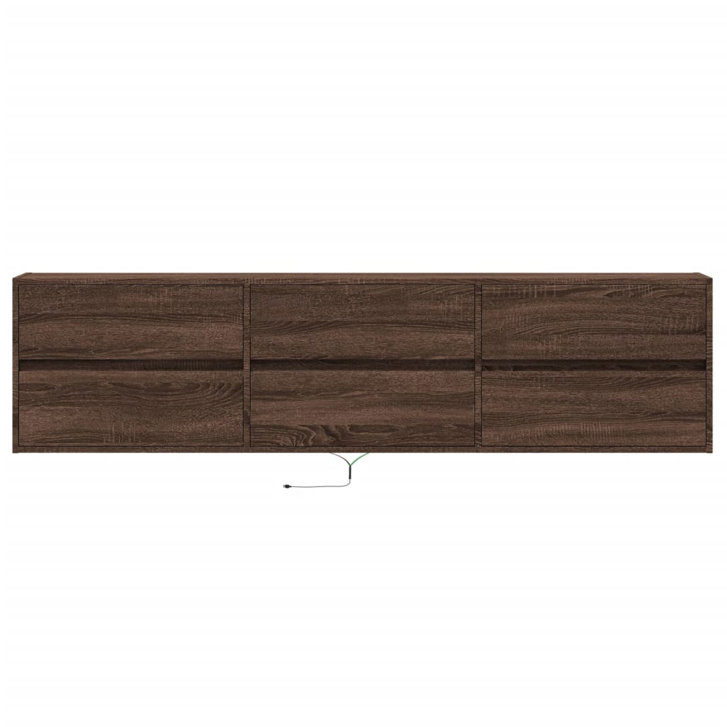TV-Møbel Brun Eik TV-Veggskap med LED 180x31x45 cm