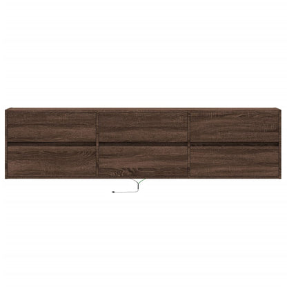 TV-Møbel Brun Eik TV-Veggskap med LED 180x31x45 cm