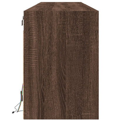 TV-Møbel Brun Eik TV-Veggskap med LED 180x31x45 cm