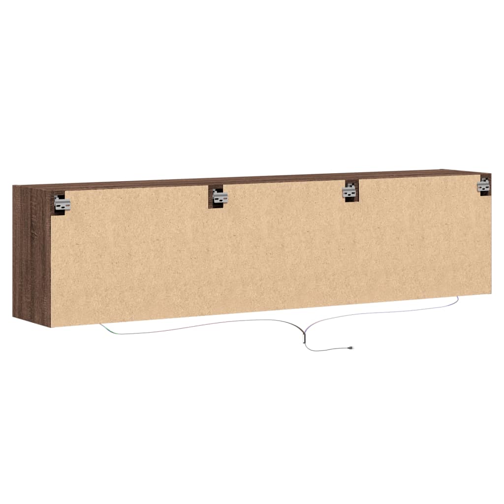 TV-Møbel Brun Eik TV-Veggskap med LED 180x31x45 cm