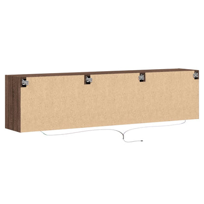 TV-Møbel Brun Eik TV-Veggskap med LED 180x31x45 cm