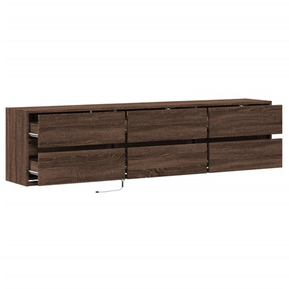 TV-Møbel Brun Eik TV-Veggskap med LED 180x31x45 cm