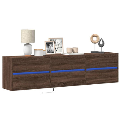 TV-Møbel Brun Eik TV-Veggskap med LED 180x31x45 cm