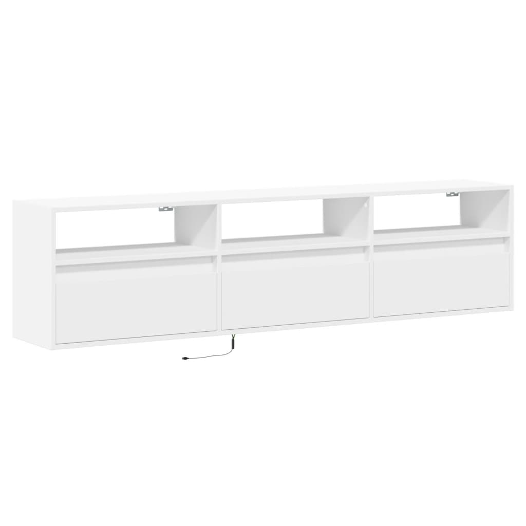 TV-Møbel Hvit TV-benk med LED 180x31x45 cm