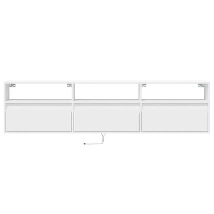 TV-Møbel Hvit TV-benk med LED 180x31x45 cm
