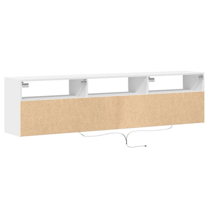 TV-Møbel Hvit TV-benk med LED 180x31x45 cm