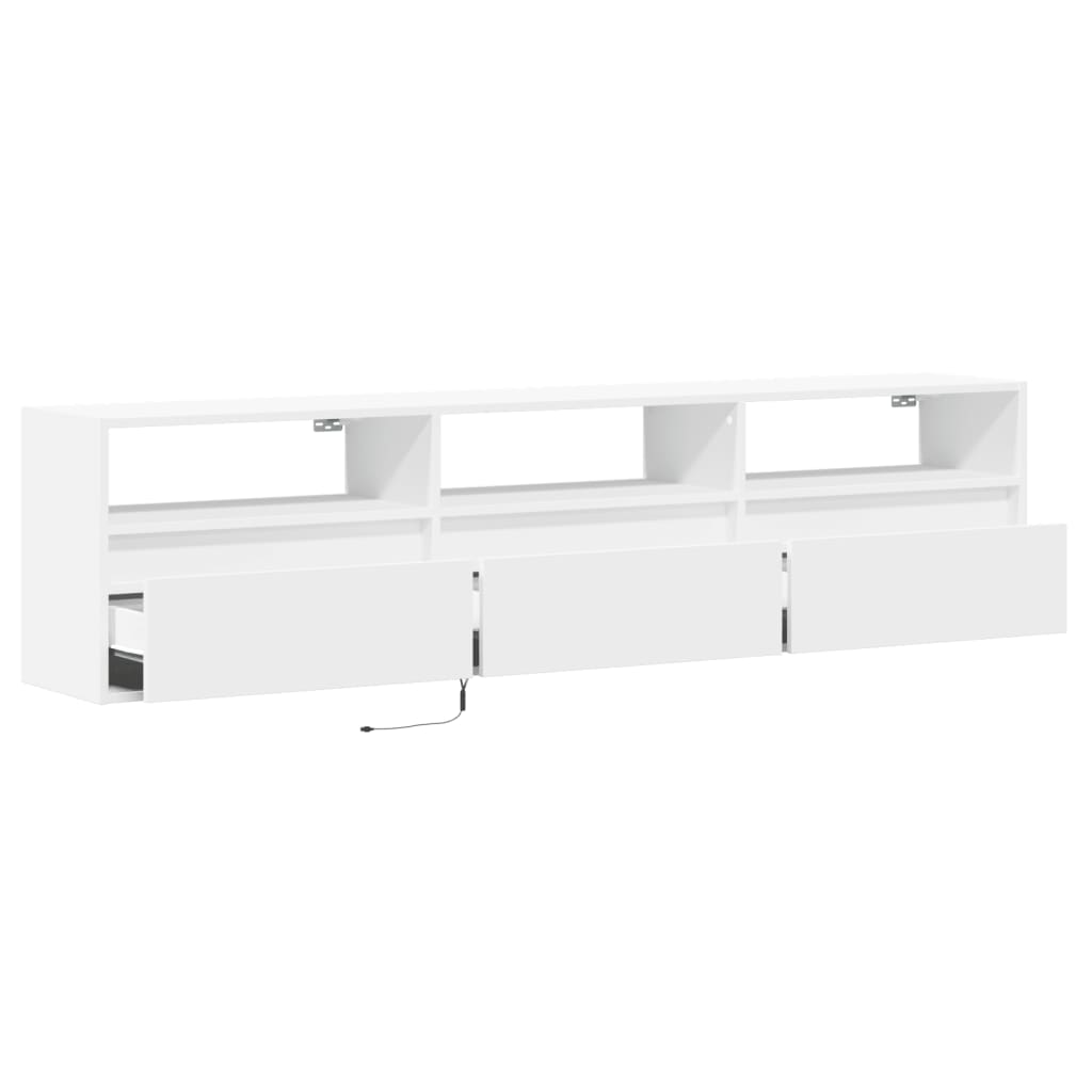 TV-Møbel Hvit TV-benk med LED 180x31x45 cm