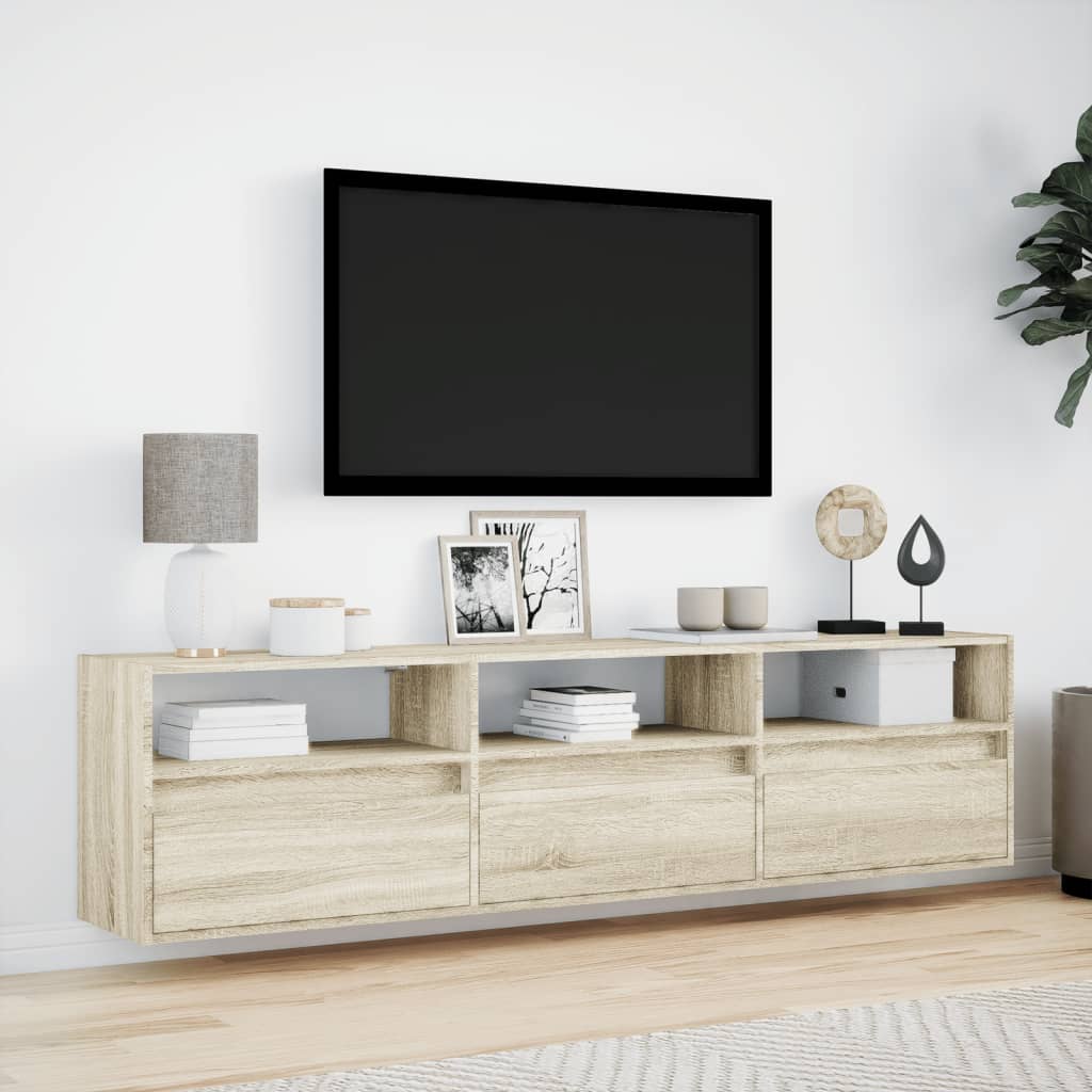 TV-Møbel Sonoma Eik TV-benk med LED 180x31x45 cm