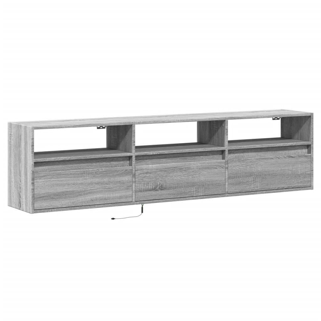 TV-Møbel Sonoma Grå TV-benk med LED 180x31x45 cm