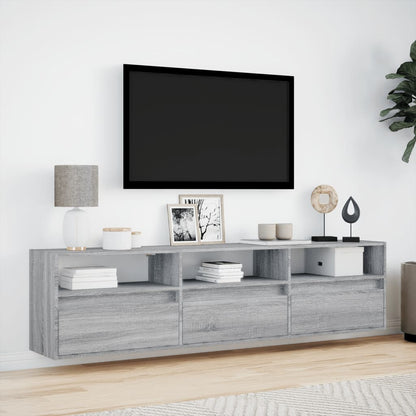 TV-Møbel Sonoma Grå TV-benk med LED 180x31x45 cm