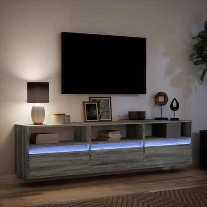 TV-Møbel Sonoma Grå TV-benk med LED 180x31x45 cm