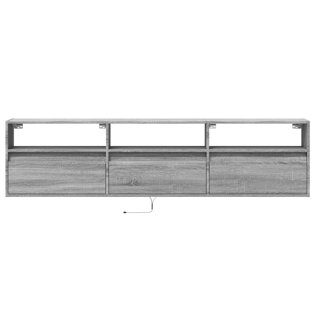 TV-Møbel Sonoma Grå TV-benk med LED 180x31x45 cm