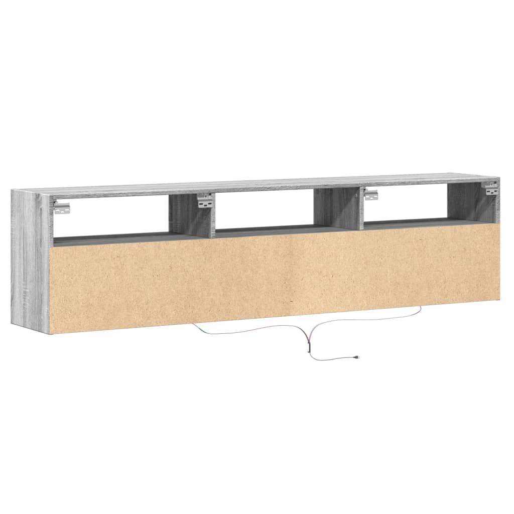 TV-Møbel Sonoma Grå TV-benk med LED 180x31x45 cm