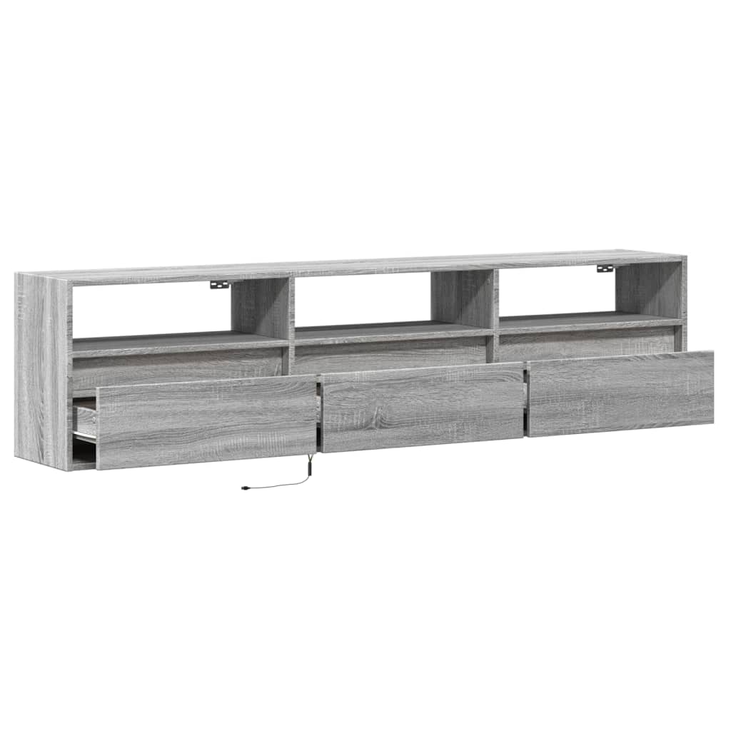 TV-Møbel Sonoma Grå TV-benk med LED 180x31x45 cm
