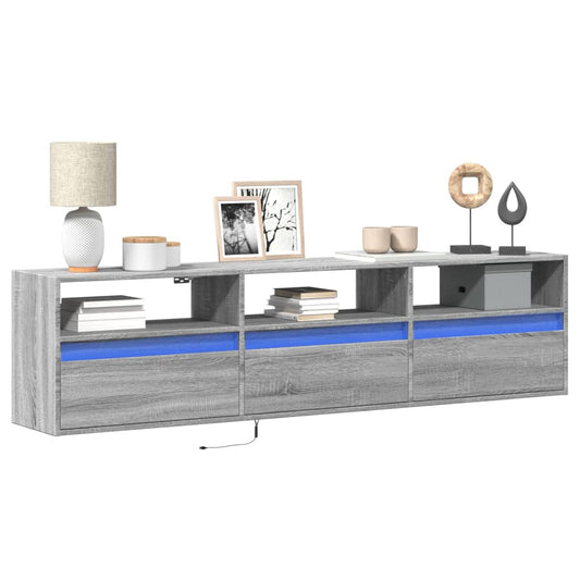 TV-Møbel Sonoma Grå TV-benk med LED 180x31x45 cm