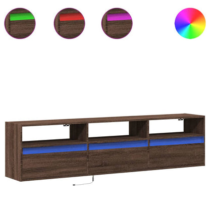 TV-Møbel Brun Eik TV-benk med LED 180x31x45 cm