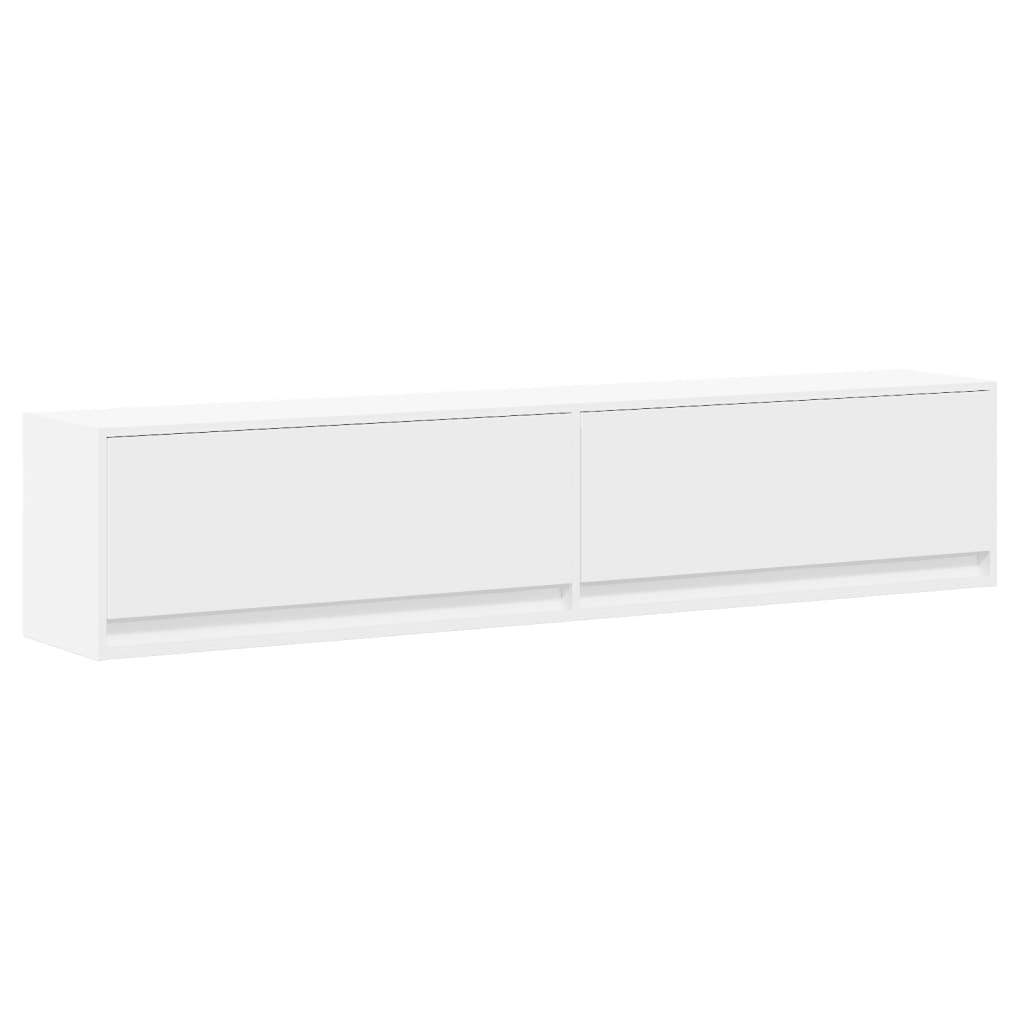 TV-Møbel Hvit TV-benk med LED 180x31x38 cm