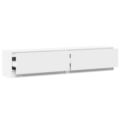 TV-Møbel Hvit TV-benk med LED 180x31x38 cm