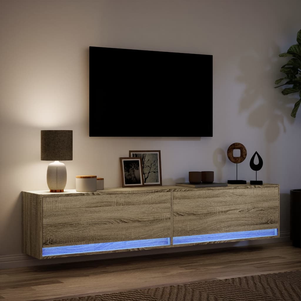TV-Møbel Sonoma Eik TV-benk med LED 180x31x38 cm