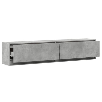 TV-Møbel Betonggrå TV-benk med LED 180x31x38 cm
