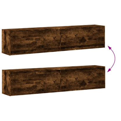 TV-Møbel Røkt EikTV-benk med LED 180x31x38 cm