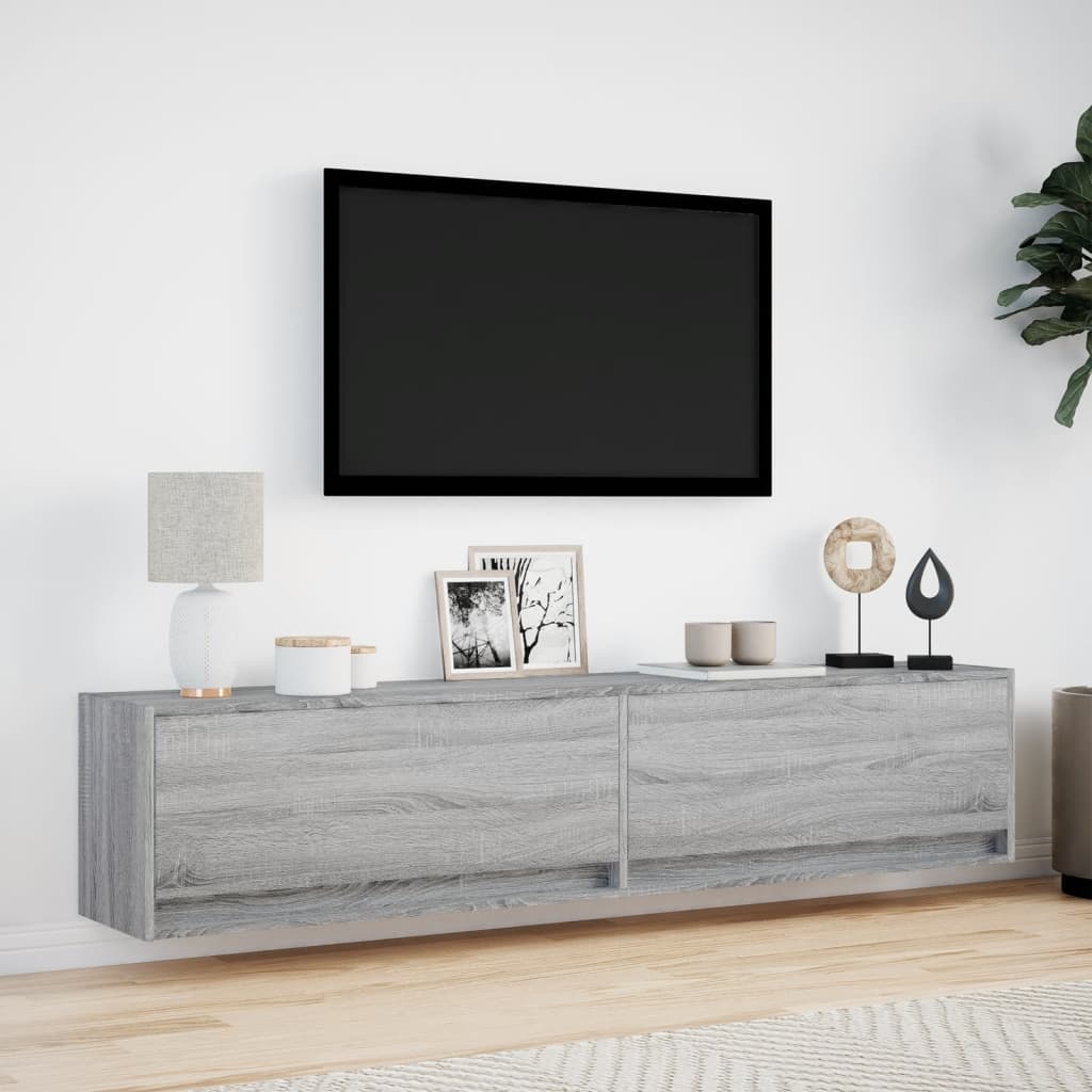 TV-Møbel Sonoma Grå TV-benk med LED 180x31x38 cm