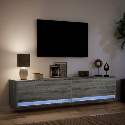 TV-Møbel Sonoma Grå TV-benk med LED 180x31x38 cm
