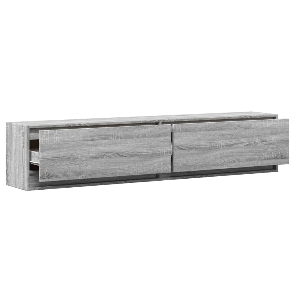 TV-Møbel Sonoma Grå TV-benk med LED 180x31x38 cm
