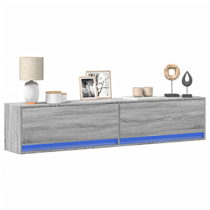 TV-Møbel Sonoma Grå TV-benk med LED 180x31x38 cm