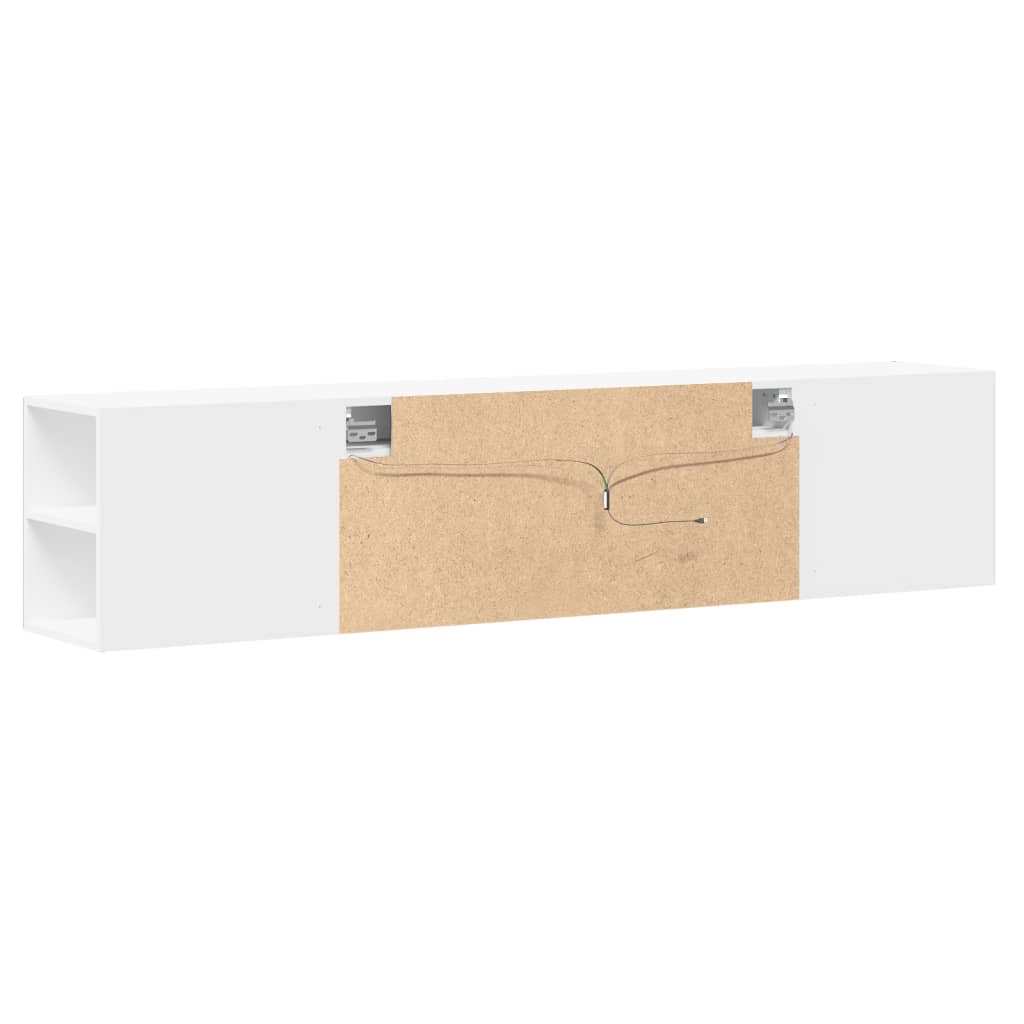 TV-Møbel Hvit TV-benk med LED 180x31x39,5 cm