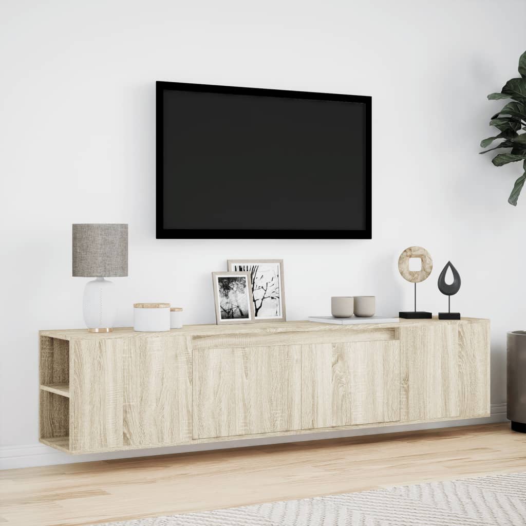 TV-Møbel Sonoma Eik TV-benk med LED 180x31x39,5 cm