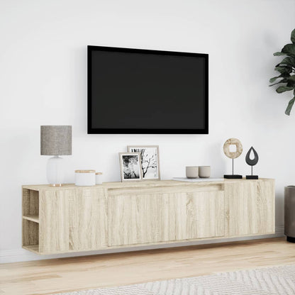 TV-Møbel Sonoma Eik TV-benk med LED 180x31x39,5 cm