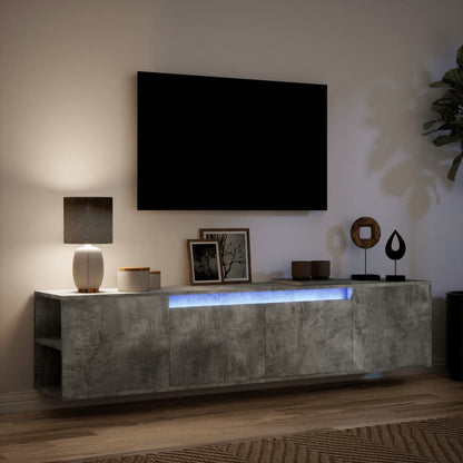 TV-Møbel Betonggrå TV-benk med LED 180x31x39,5 cm
