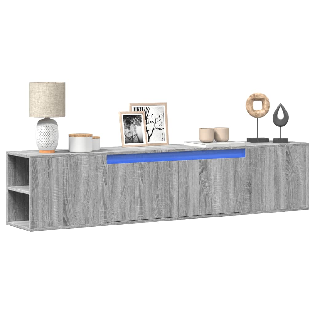 TV-Møbel Sonoma Grå TV-benk med LED 180x31x39,5 cm
