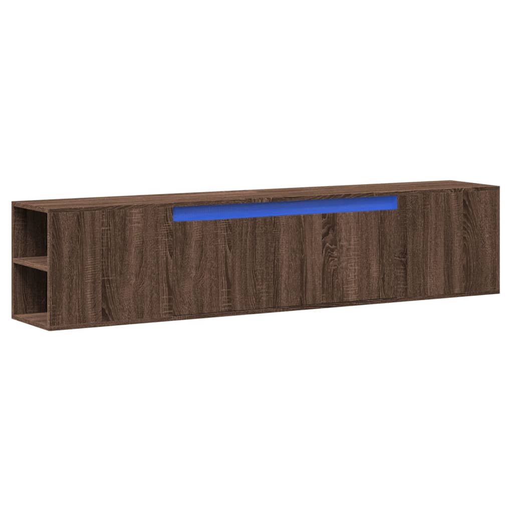TV-Møbel Brun Eik Tre TV-benk med LED 180x31x39,5 cm