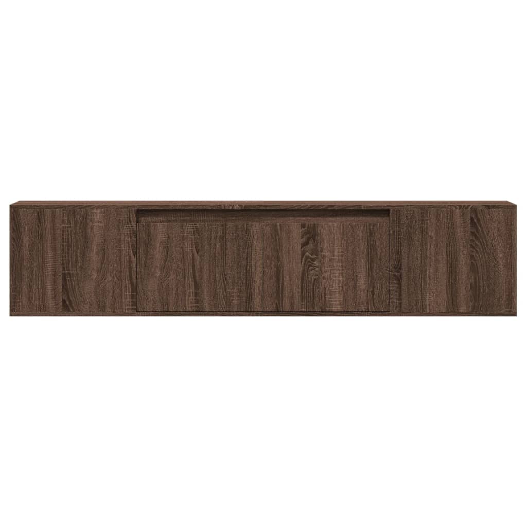 TV-Møbel Brun Eik Tre TV-benk med LED 180x31x39,5 cm