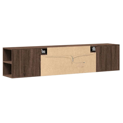 TV-Møbel Brun Eik Tre TV-benk med LED 180x31x39,5 cm