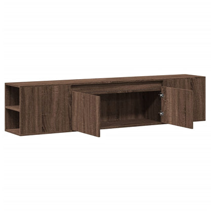TV-Møbel Brun Eik Tre TV-benk med LED 180x31x39,5 cm