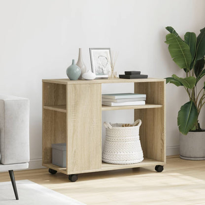 Sidebord Sonoma Eik med hjul 70x35x60 cm