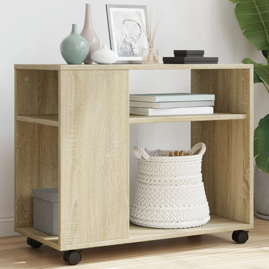 Sidebord Sonoma Eik med hjul 70x35x60 cm