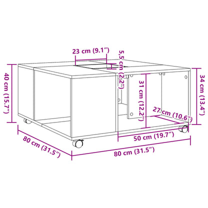 Salongbord Sofabord Hvit 80x80x40 cm