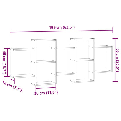 Vegghylle Gammelt Tre 159x18x65 cm