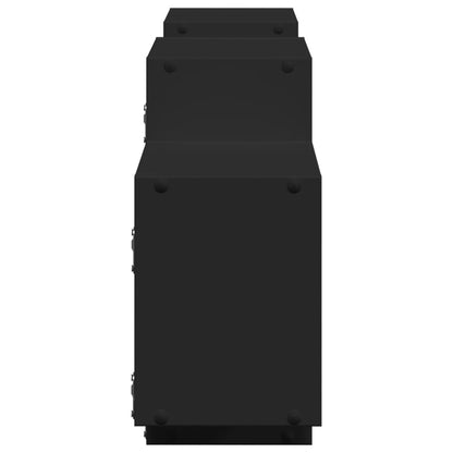 Vegghylle Svart 129x18x42 cm