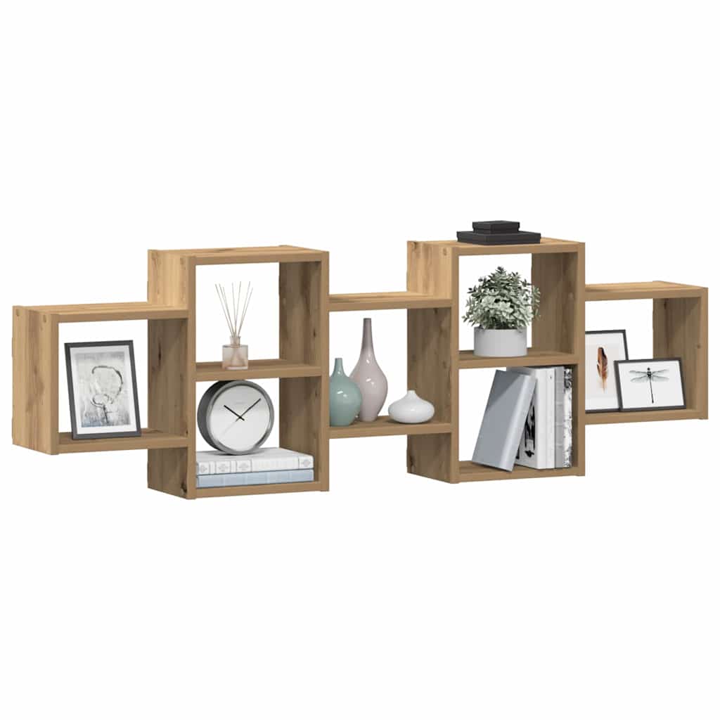 Vegghylle artisan eik 129x18x42 cm konstruert tre