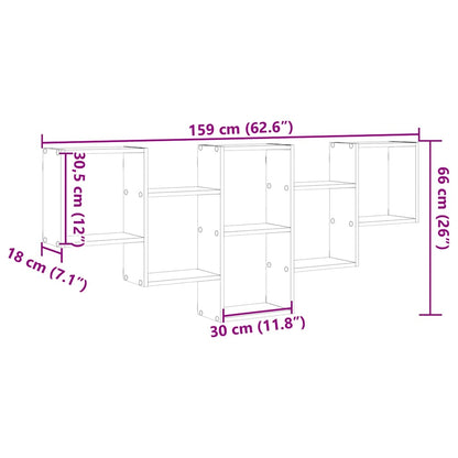Vegghylle sonoma eik 159x18x66 cm konstruert tre