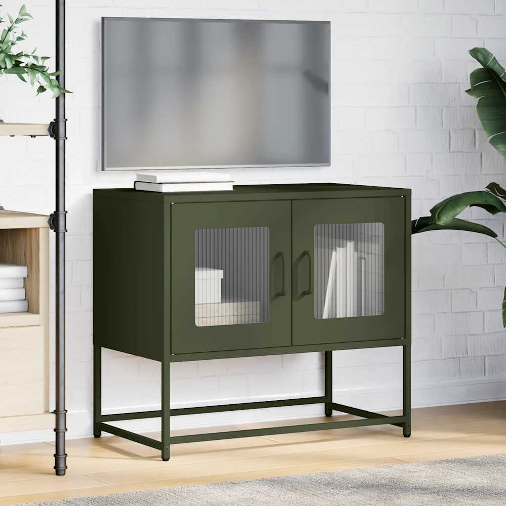 TV-Møbel DIV. Olivengrønn TV-Skap 68x39x60,5 cm Kaldvalset stål