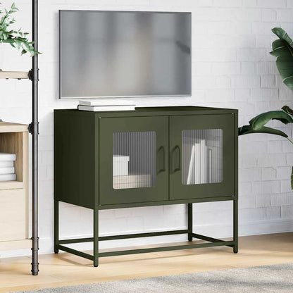 TV-Møbel DIV. Olivengrønn TV-Skap 68x39x60,5 cm Kaldvalset stål