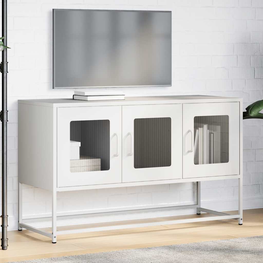 TV-Møbel DIV. Hvit TV-Skap 100,5x39x60,5 cm Kaldvalset stål
